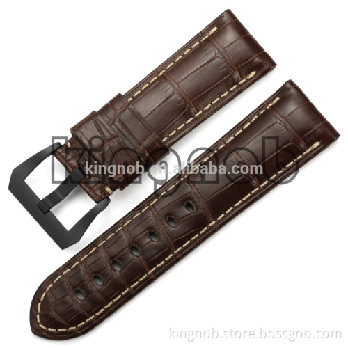24mm Genuine Real Alligator Wrist Watch Band Pre-v Bukcle